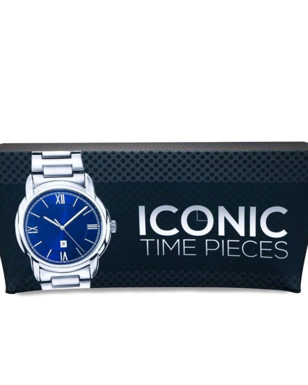 6′ Stretch Table Throw Full Color 3-sided with Custom Dye-Sub Print